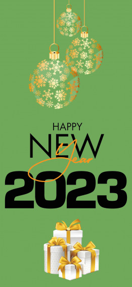 Happy New Year Gold Ornaments Wallpaper