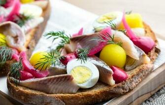 Wallpaper Egg Dill Bread Sandwich Herring Image For Desktop