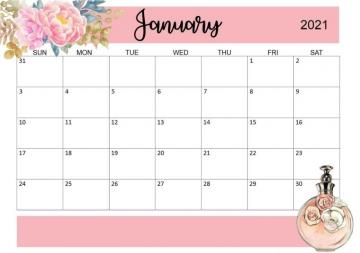 Cute January Calendar Printable Editable Template