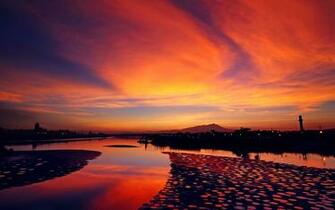 Windows Background Ocean Rock Sunset Wallpaper X