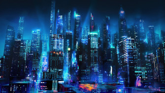 Futuristic Skyscraper Sci Fi City Wallpaper