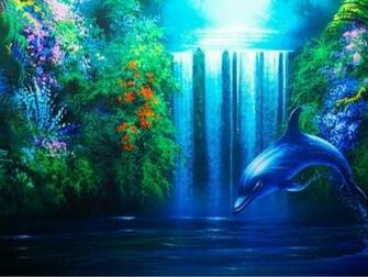Dolphin The Waterfall Desktop Wallpaper
