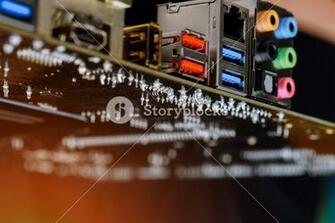 Motherboard Computer Background With Power Connector Socket