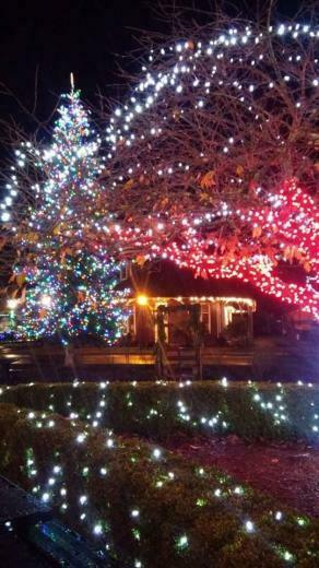 Snoqualmie Lights With The Depot Shining In Background