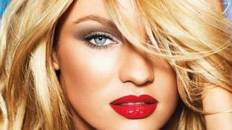 Candice Swanepoel Hot Red Lips Full HD Desktop Wallpaper 1080p