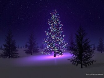 Purple Christmas Tree Wallpaper Background Desktop