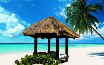 Beach Hut Wallpaper