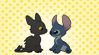 Stitch And Toothless By Kitchiki