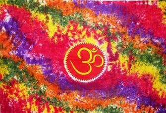 Trippy Tapestry Background Om Symbol Tie Dye