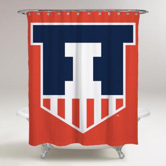 Illinois Fighting Illini Logo Orange Wallpaper Printed Shower