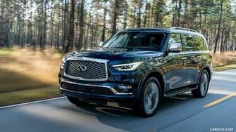 Infiniti Qx80 Color Hermosa Blue Front Three Quarter