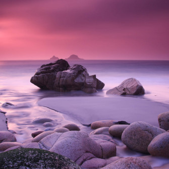Pink Beach Sunset Wallpaper