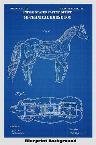 Amazon Mechanical Horse Poster Patent Print Art