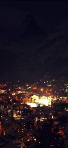 Night City Light Winter iPhone X Wallpaper