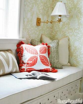 Pillows In China Seas Fabrics And Plantation Wallpaper From Carleton V