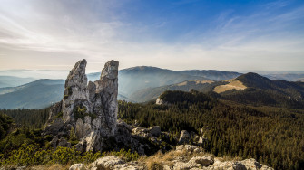 Romania Mountains Rocks Sky Trees 4k HD Wallpaper