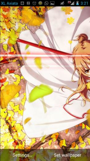 Lwp Sao Asuna Autumn Leaf Anime Live Wallpaper Android Game