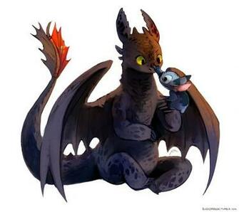 Stitch And Toothless By Bluekomadori