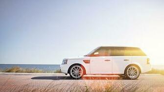 White Range Rover Sea Side Desktop Pc And Mac Wallpaper