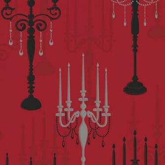Candelabra Sidewall Red Black And Silver