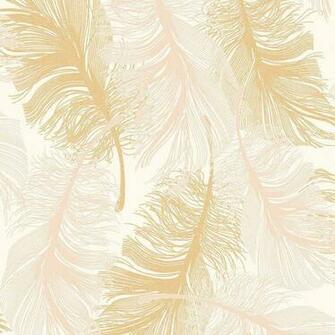 Coloroll Feathers Glitter Wallpaper In Gold Effect M0926