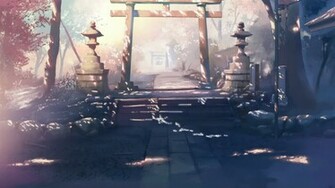 Makoto Shinkai Gate Centimeters Per Second Torii Wallpaper