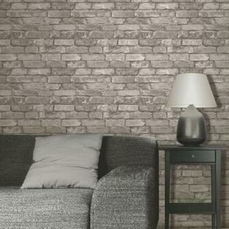 Details About Rustic Brick Effect Wallpaper 10m Silver Grey New Fine