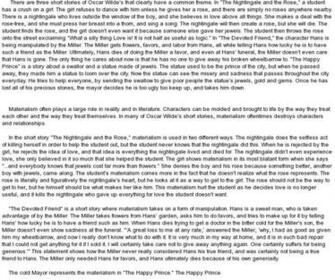 Short Story Essay Examples