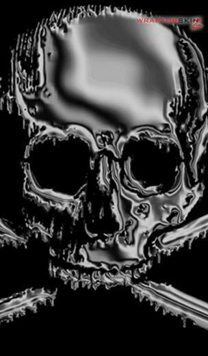 Amazon Kindle Fire Original Decal Style Skin Chrome Skull On Black
