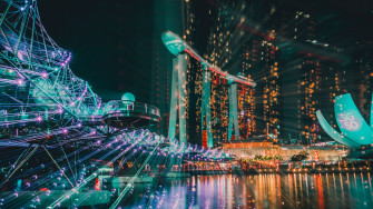 Wallpaper 4k Singapore Night Building