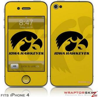 iPhone Skin Iowa Hawkeyes Tigerhawk Black On Gold Does Not Fit