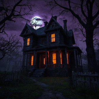Halloween Haunted House Background Wallpaper
