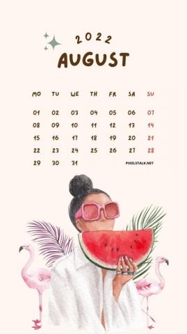 August Calendar iPhone Wallpaper HD Net