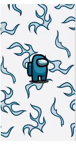 Among Us Teal Flames Wallpaper Cool iPhone