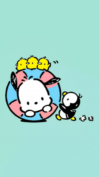 Alisa On Pochacco Hello Kitty iPhone Wallpaper Cute
