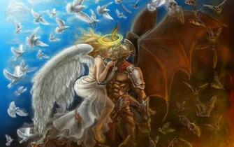 Angel And Devil Fantasy Wallpaper