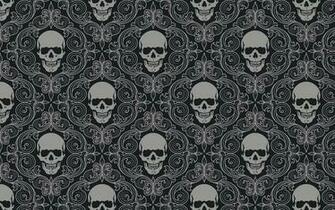 Skulls Dark Patterns Tile Wallpaper High Quality