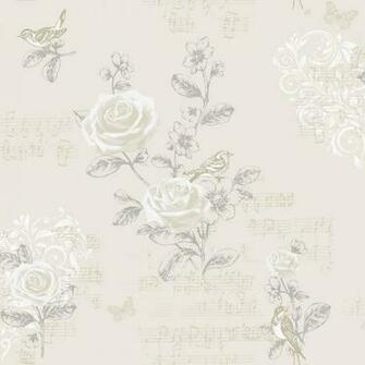 Music Butterfly Shabby Chic Vintage Country Coloroll Wallpaper