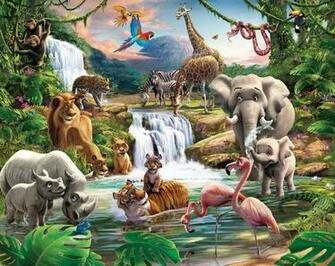 Jungle Animal Wallpaper Mural By Walltastic