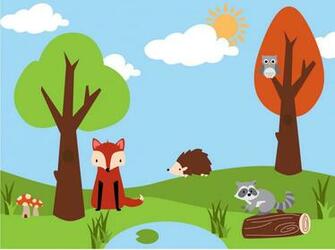 Woodland Creatures Mural Bc Magic Wallpaper