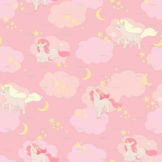 Unicorns And Clouds Pink Wallpaper Maddyz Spoonflower