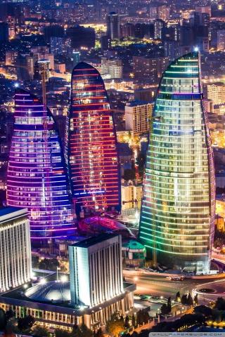 Flame Towers Baku Azerbaijan 4k HD Desktop Wallpaper
