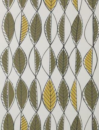 Houzz Photos Retro Leaves Wallpaper Modern