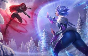 Wallpaper Girl Art Lol League Of Legends Katarina Frostblade