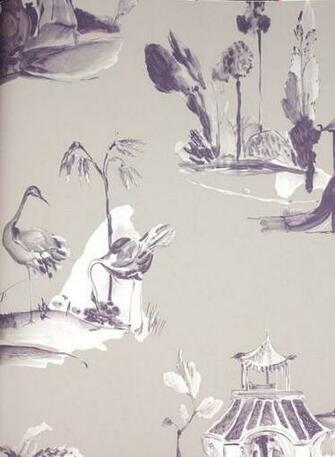 Palais Chinois Wallpaper Painterly Chinese Toile In Silvery