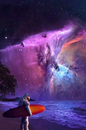 Space Surf Wallpaper Universe Surfing iPhone