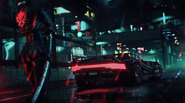 Wallpaper Lights Future Night Katana Samurai