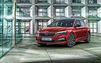 Wallpaper Skoda Scala 4k Red Hatchback Front