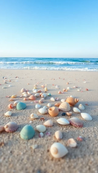Seashells On The Beach Wallpaper