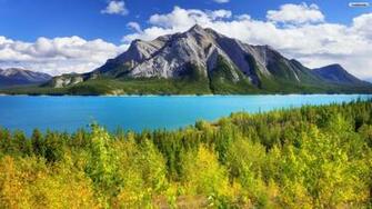 Blue Lake And Mountain Wallpaper